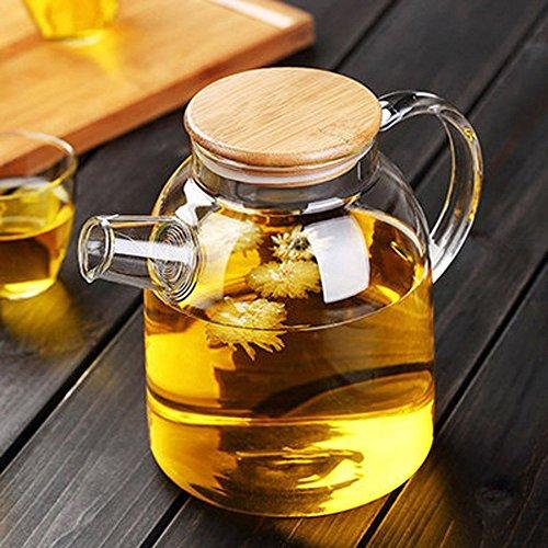 Glass Teapot with Bamboo Lid — 54 oz