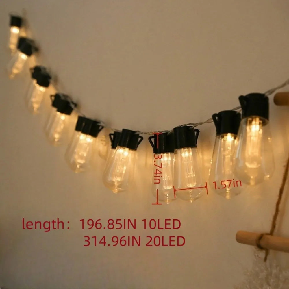 1PC 5M10LED/8M20LED Waterproof Solar LED Papaya Light String, With 8 Lighting Modes, Used for Parties, Camping, Path Decoration