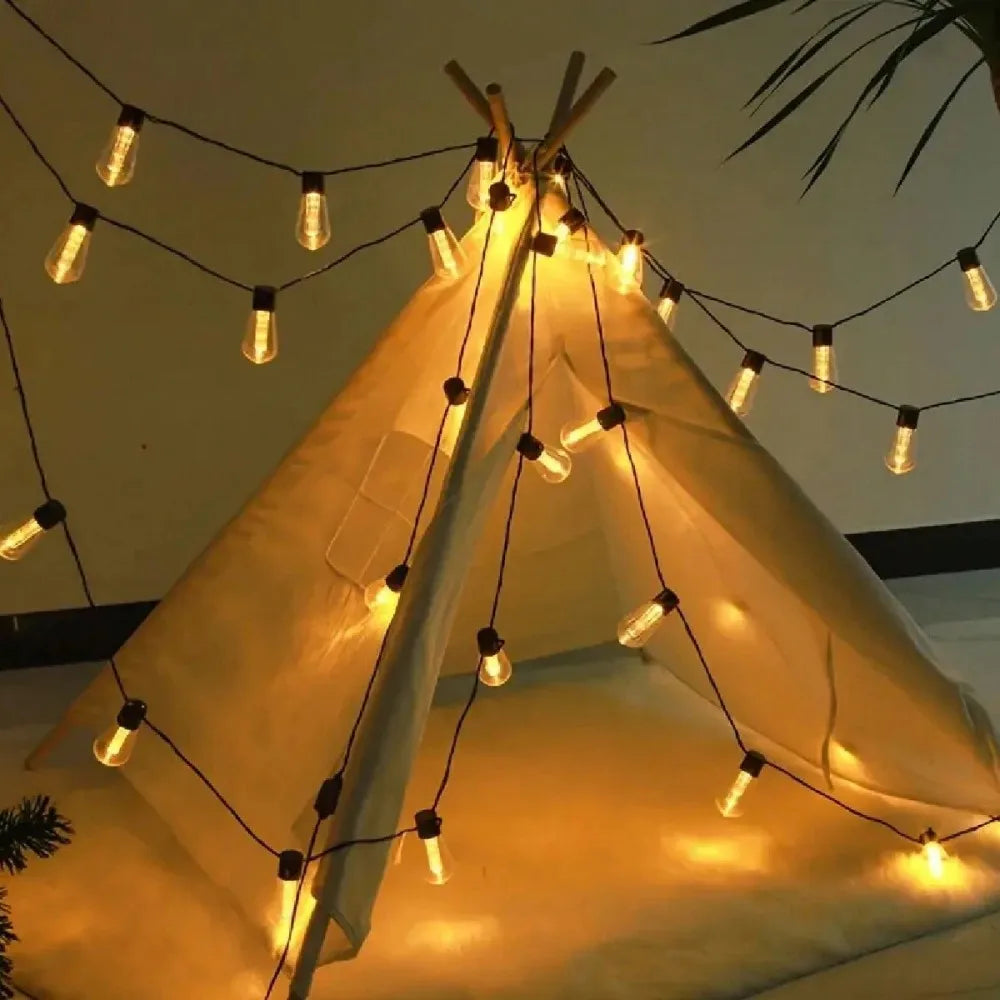 1PC 5M10LED/8M20LED Waterproof Solar LED Papaya Light String, With 8 Lighting Modes, Used for Parties, Camping, Path Decoration