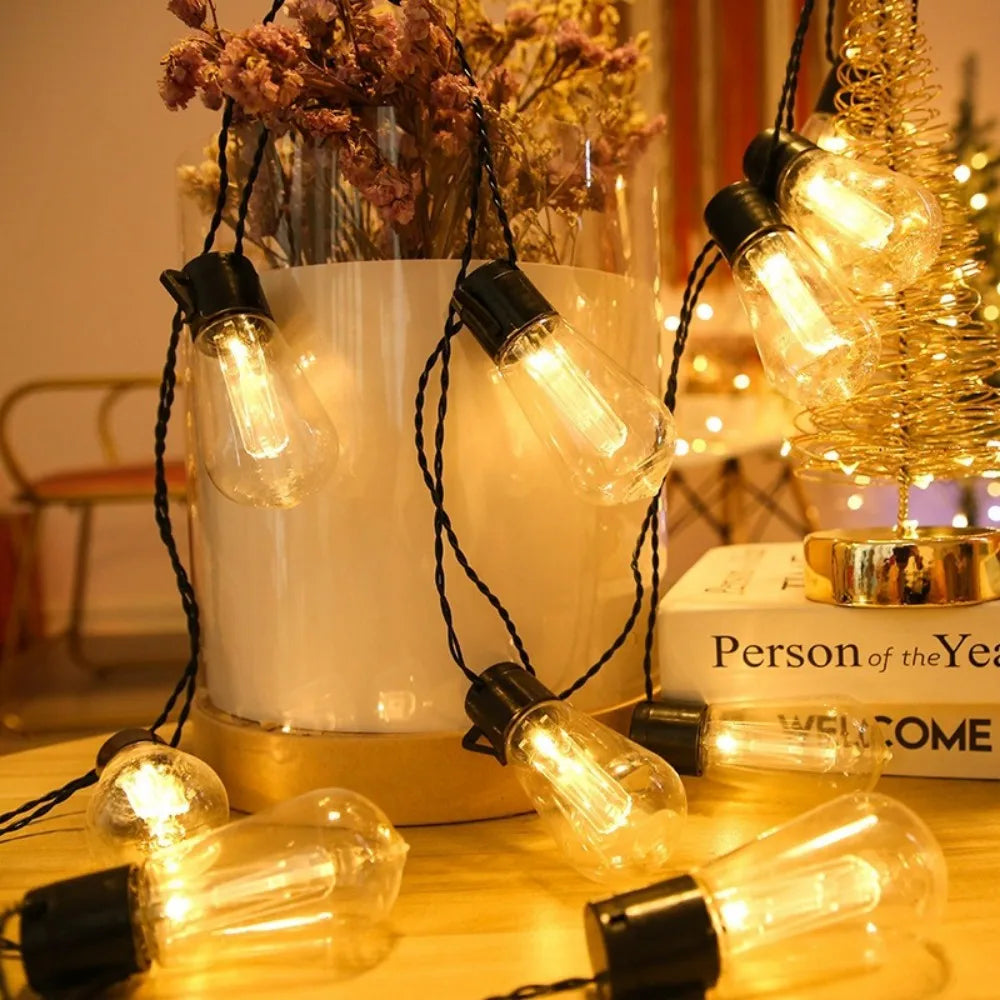 1PC 5M10LED/8M20LED Waterproof Solar LED Papaya Light String, With 8 Lighting Modes, Used for Parties, Camping, Path Decoration
